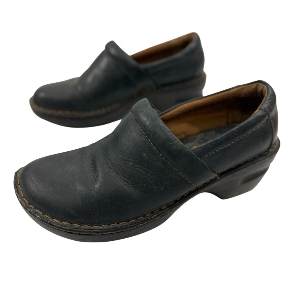 B.O.C Born Of Concept Leather Clogs 8.5M C89336 Comfort Shoes Round Toe